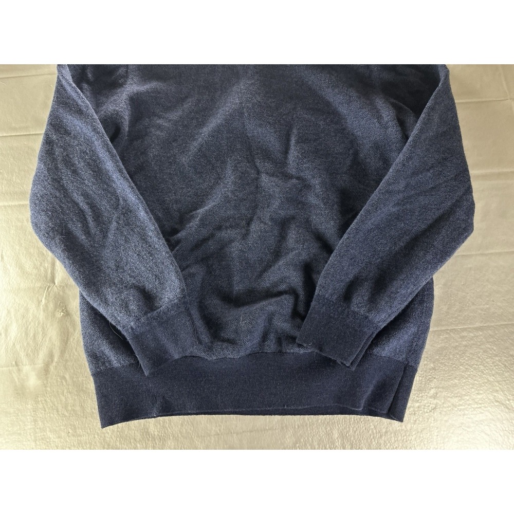 Orvis Merino Wool Sweater Mens Large Navy Blue Mock Neck Pullover - Picture 5 of 14